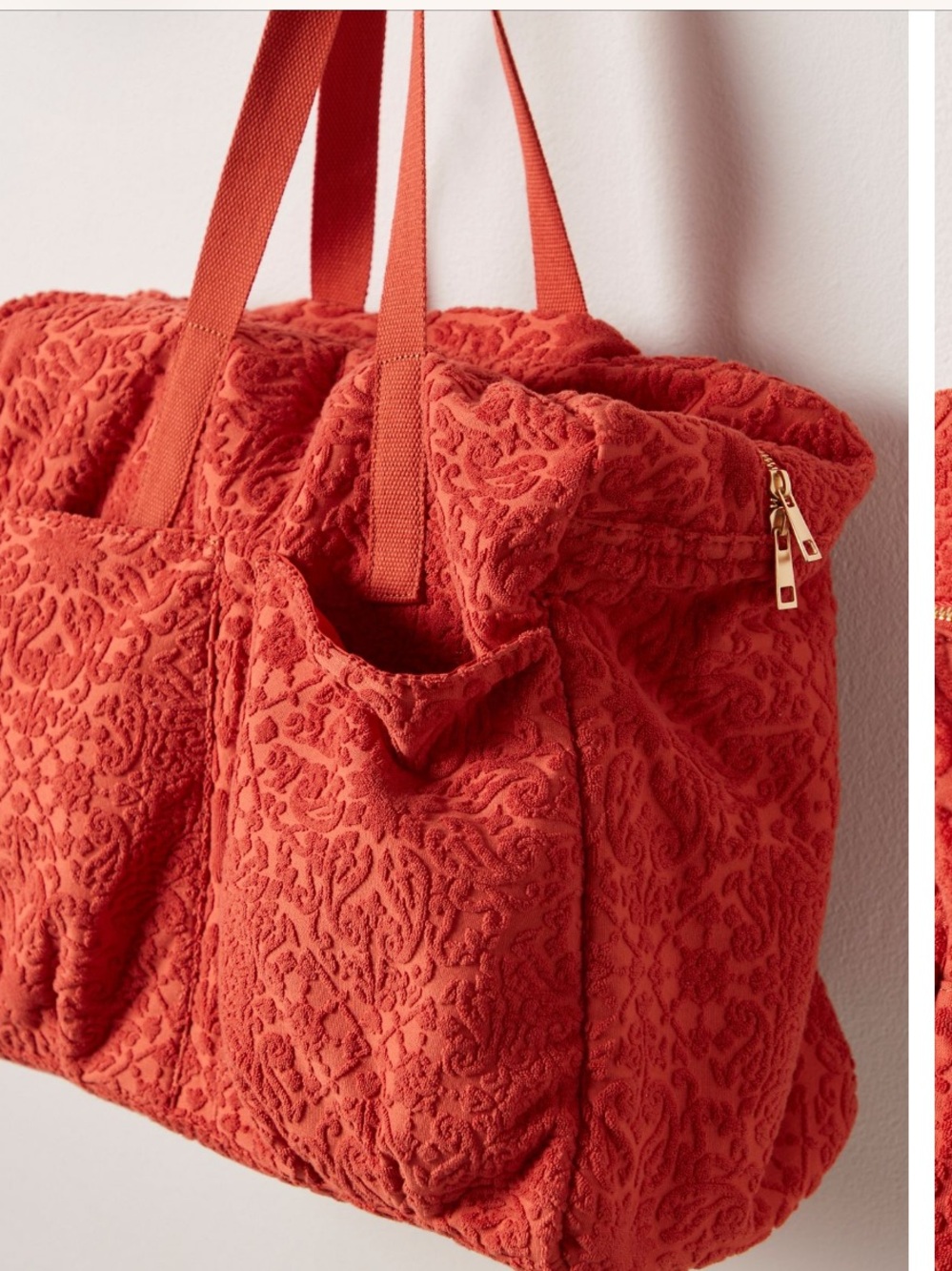 Free People Movement Tibby towel Weekender bag - Floral Red NWT - Picture 5 of 11